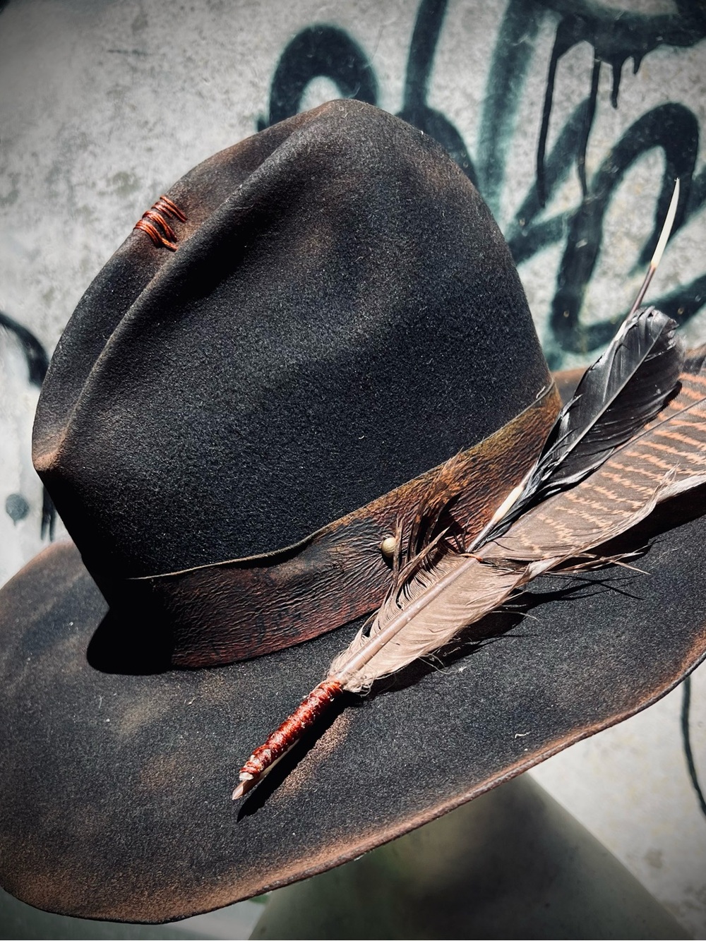 SOLD GHOST RIDER Custom Vintage Gus Cowboy Hat